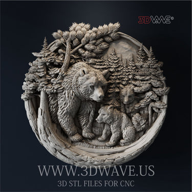 BEARS FAMILY 3d stl